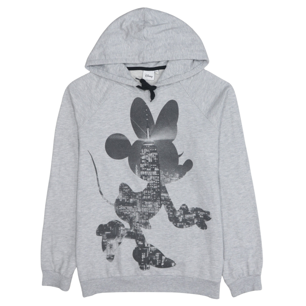 Disney Women Grey XL Pullover Hoodie Minnie Mouse Graphic Print