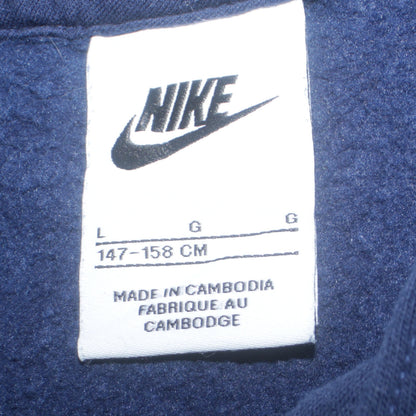 Nike Boys Navy Blue Pullover Hoodie L 13-14 Years Cotton Blend