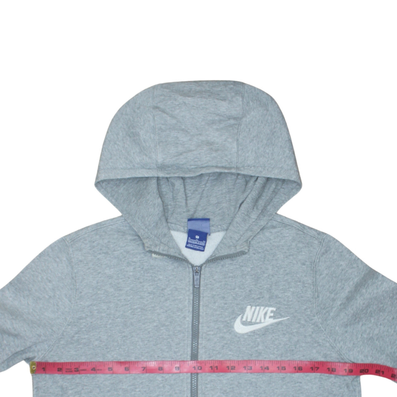 Nike Boys Grey Full Zip Hoodie XL 13-15 Years Cotton Blend Casual