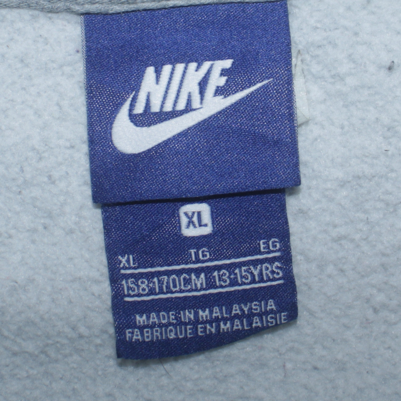 Nike Boys Grey Full Zip Hoodie XL 13-15 Years Cotton Blend Casual