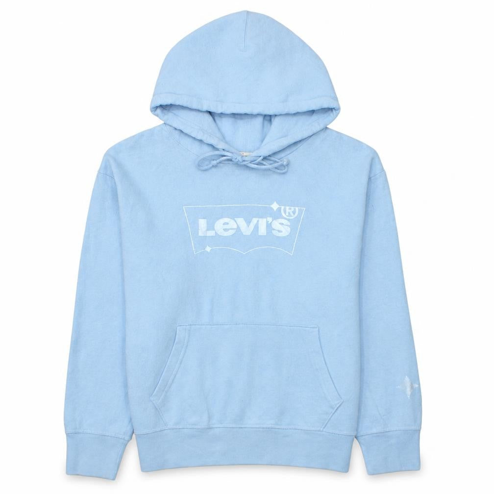 Levi's Womens Light Blue XS Pullover Hoodie with Logo Print