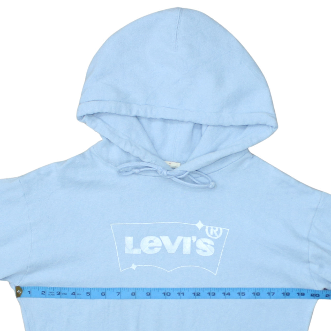 Levi's Womens Light Blue XS Pullover Hoodie with Logo Print