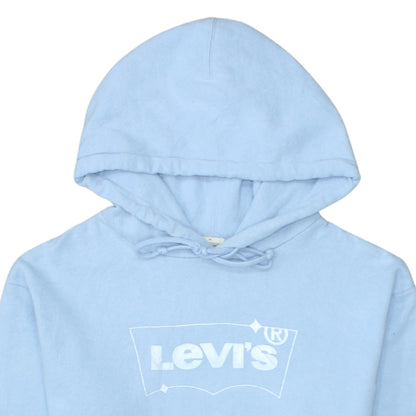 Levi's Womens Light Blue XS Pullover Hoodie with Logo Print