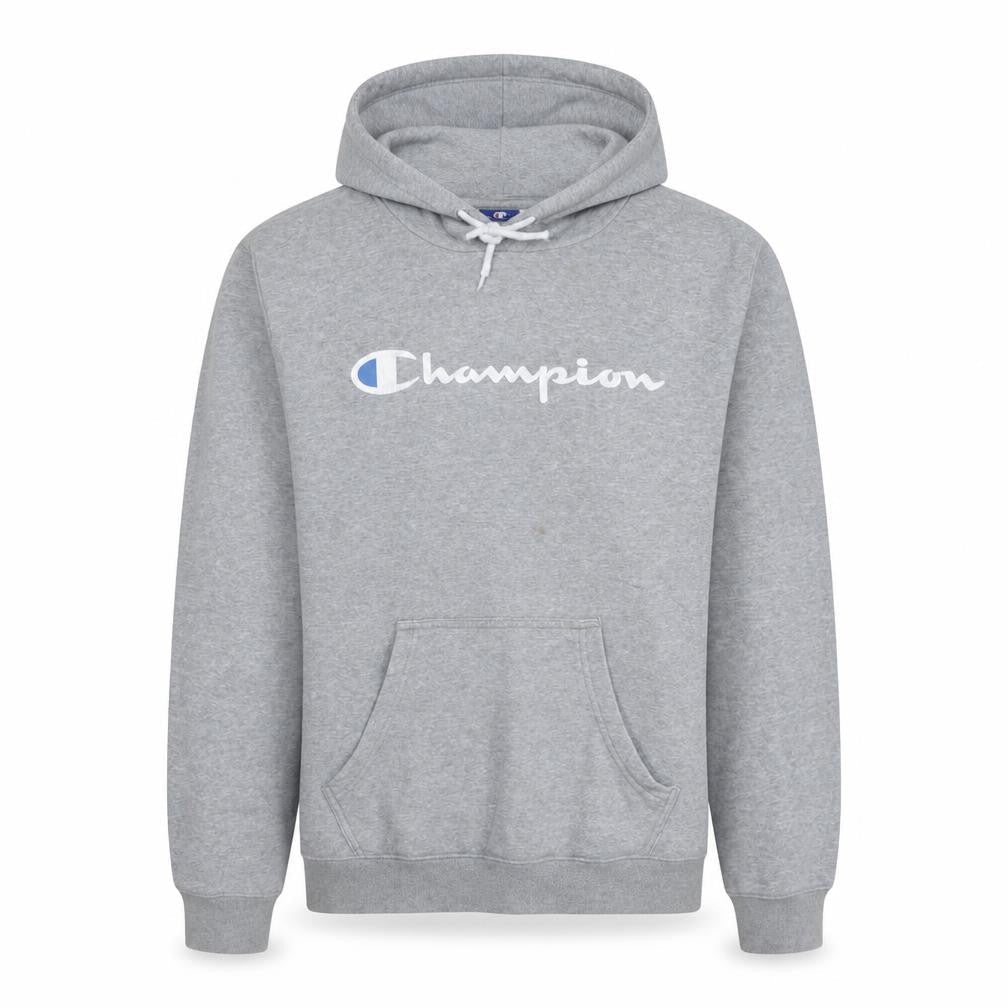 Champion Men's Grey Pullover Hoodie Medium Logo Sportswear