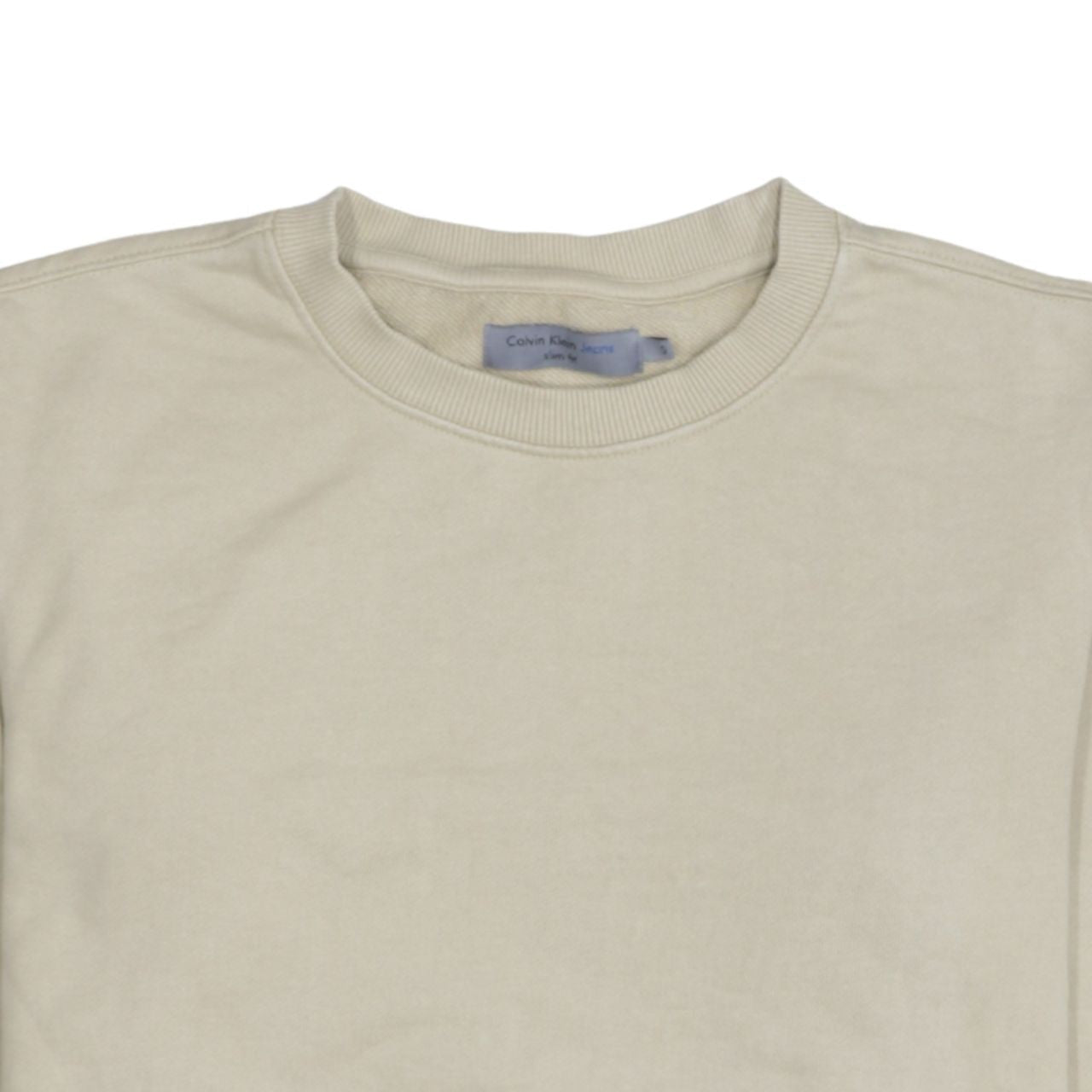 Calvin Klein Jeans Men's Beige Slim Fit Crew Neck Sweatshirt S