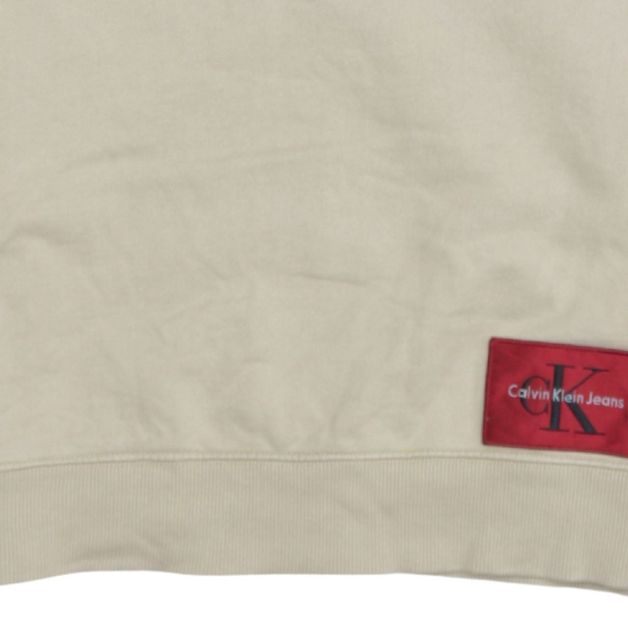 Calvin Klein Jeans Men's Beige Slim Fit Crew Neck Sweatshirt S