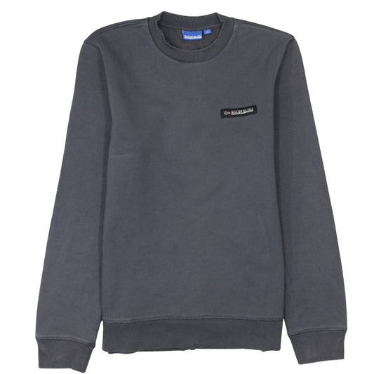 Napapijri Men’s Grey Crew Neck Sweatshirt Size S Logo Pullover