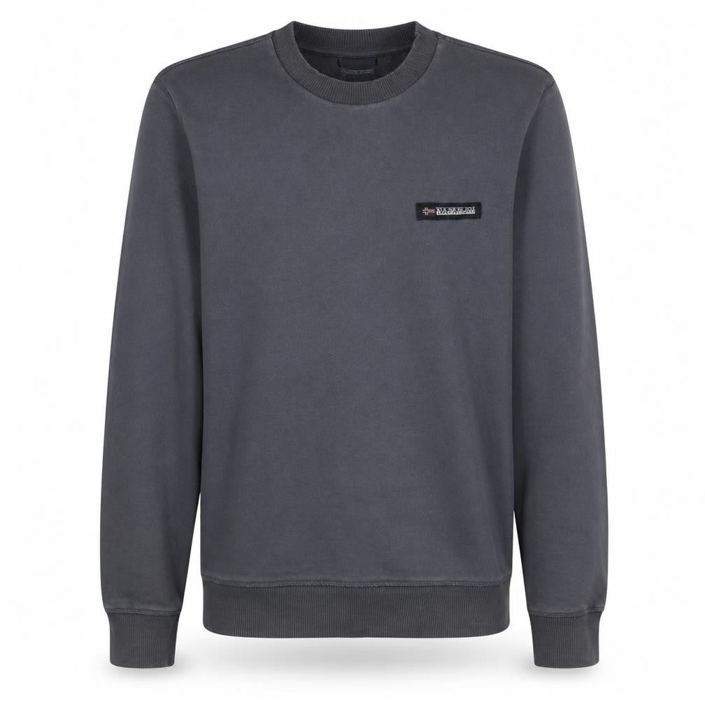 Napapijri Men’s Grey Crew Neck Sweatshirt Size S Logo Pullover