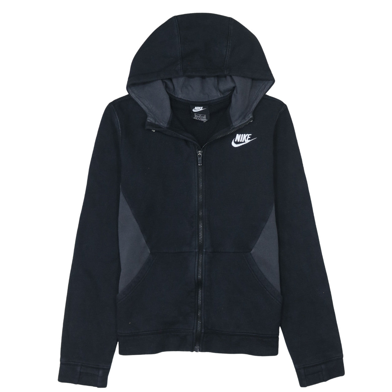 Nike Boys Black Full Zip Hoodie XL 13-15 Years Cotton Blend