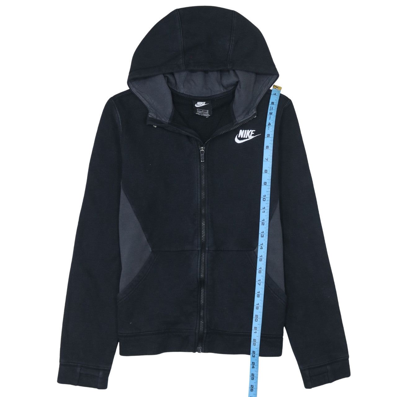 Nike Boys Black Full Zip Hoodie XL 13-15 Years Cotton Blend