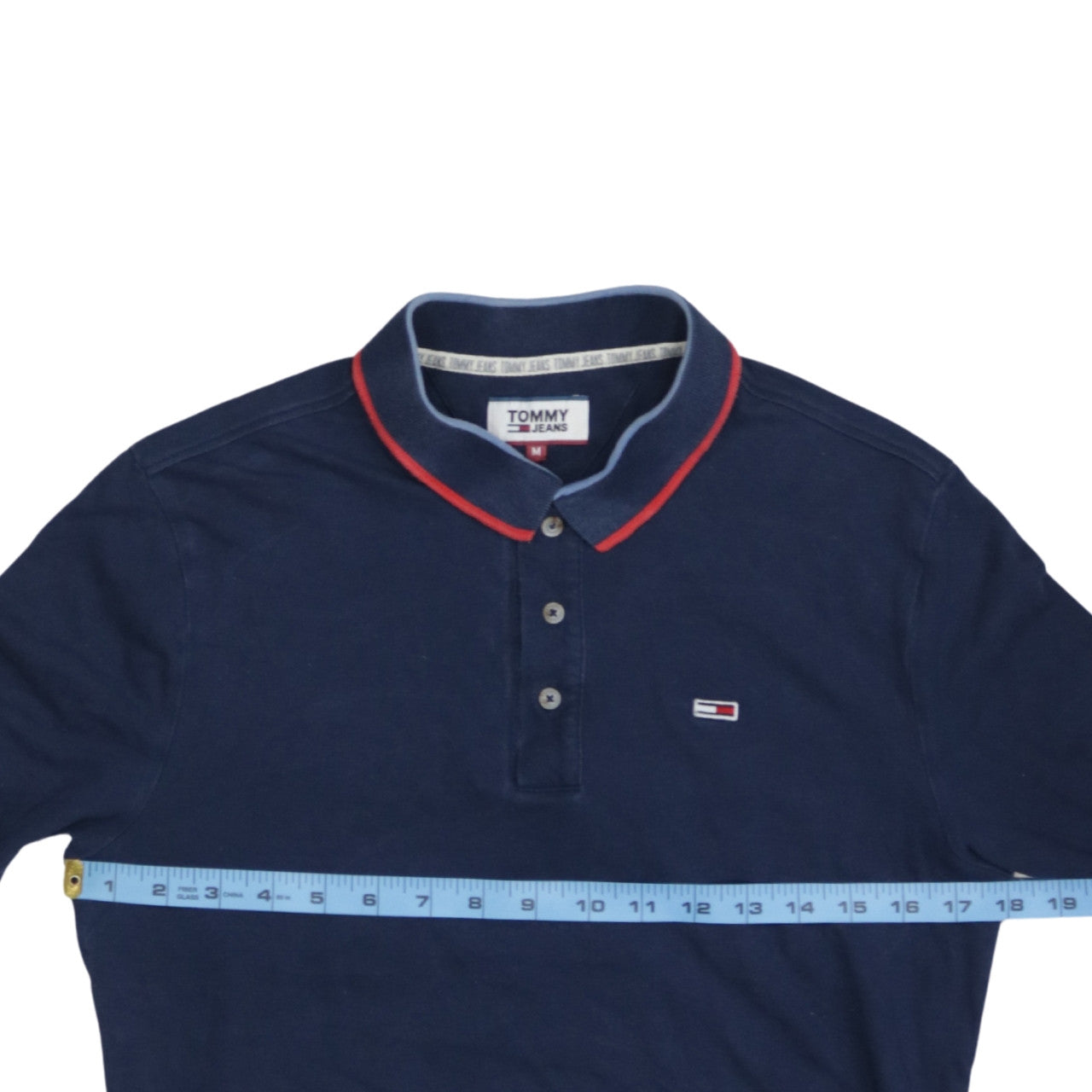 Tommy Jeans Men's Navy Long Sleeve Polo Shirt Size M
