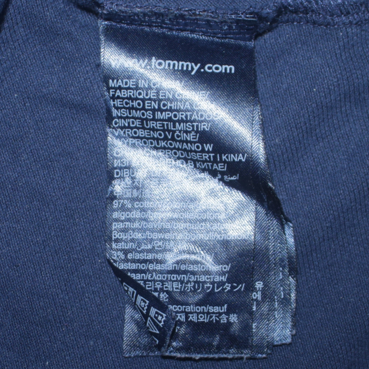 Tommy Jeans Men's Navy Long Sleeve Polo Shirt Size M