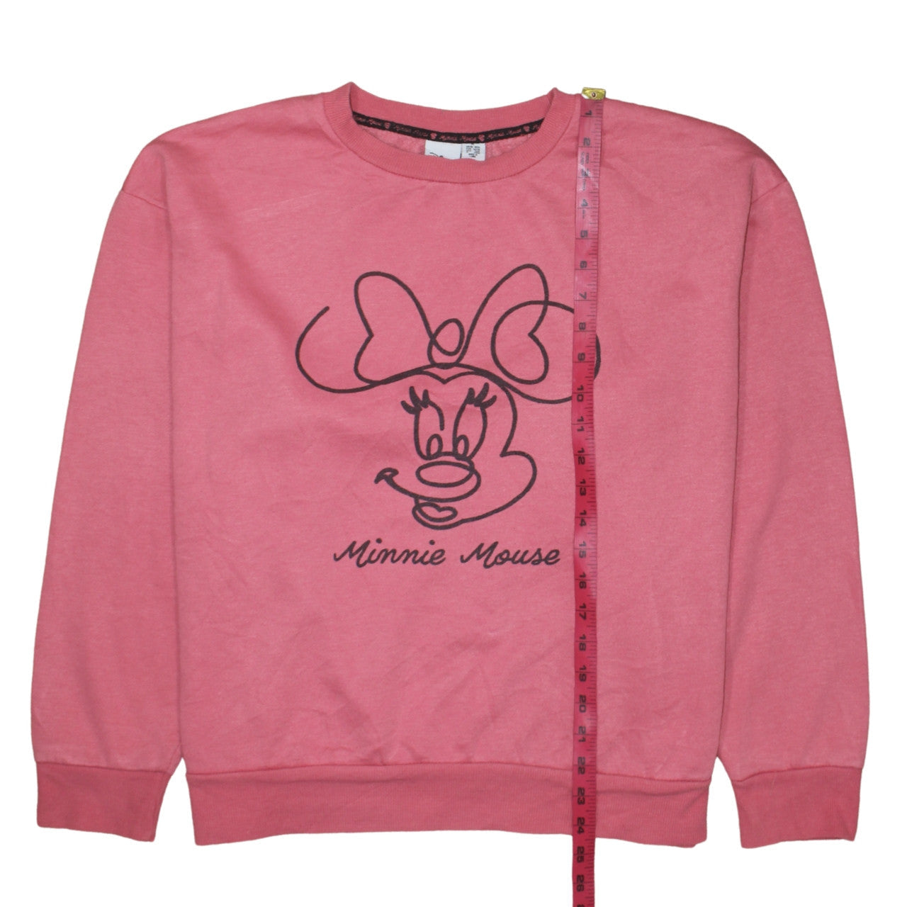 Disney Women Pink Minnie Mouse Sweatshirt XL Crew Neck Pullover