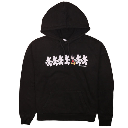 Disney Womens Black Mickey Mouse Pullover Hoodie Size 10/12