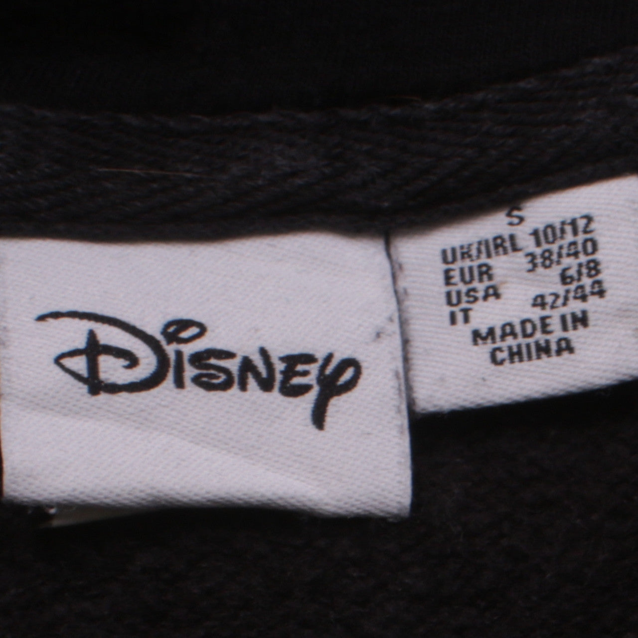 Disney Womens Black Mickey Mouse Pullover Hoodie Size 10/12