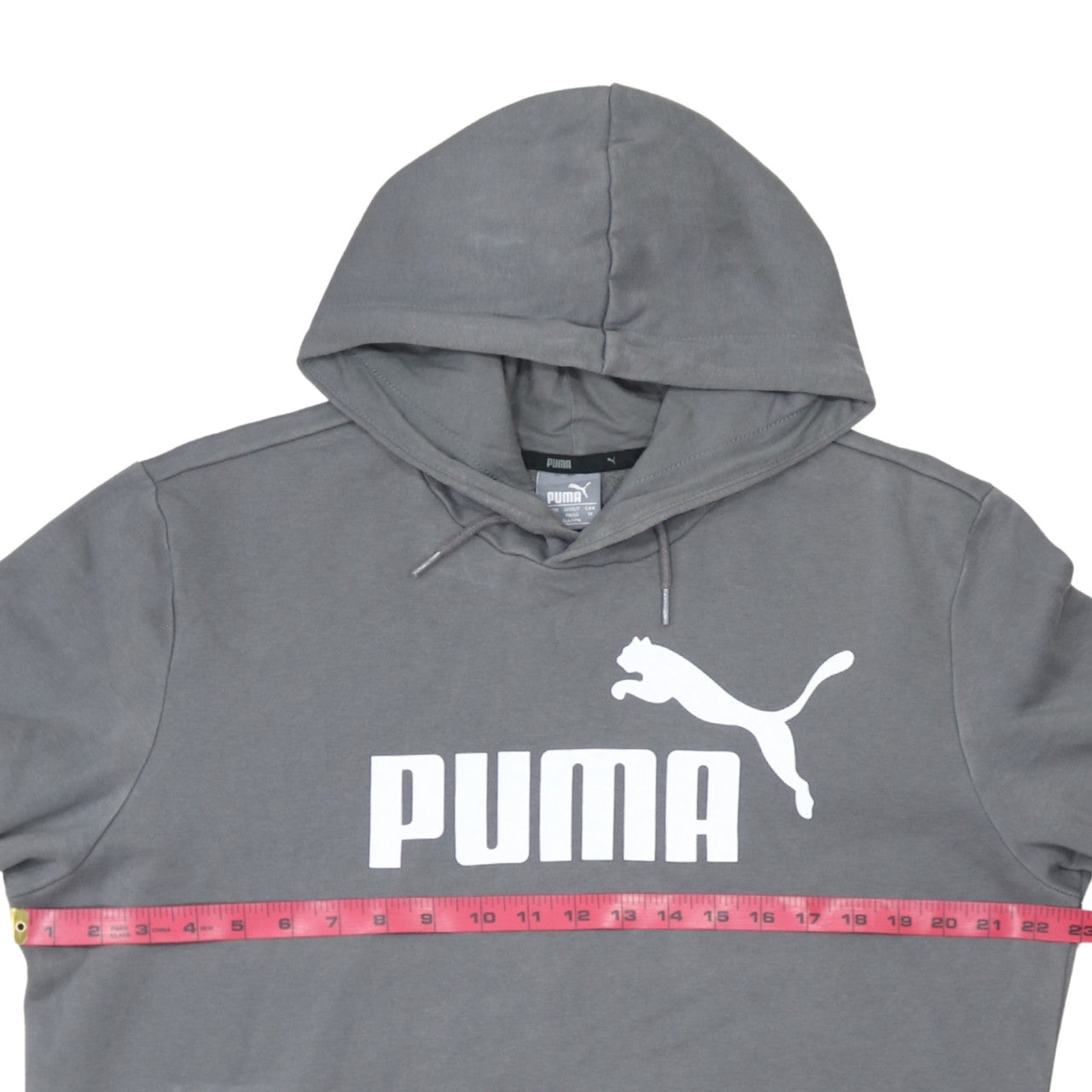 Puma Men Grey Pullover Hoodie Medium Graphic Sportswear