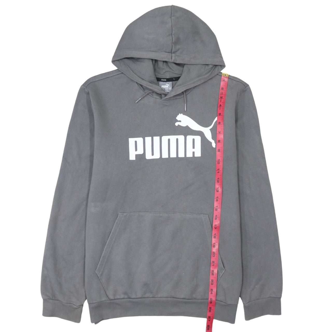 Puma Men Grey Pullover Hoodie Medium Graphic Sportswear