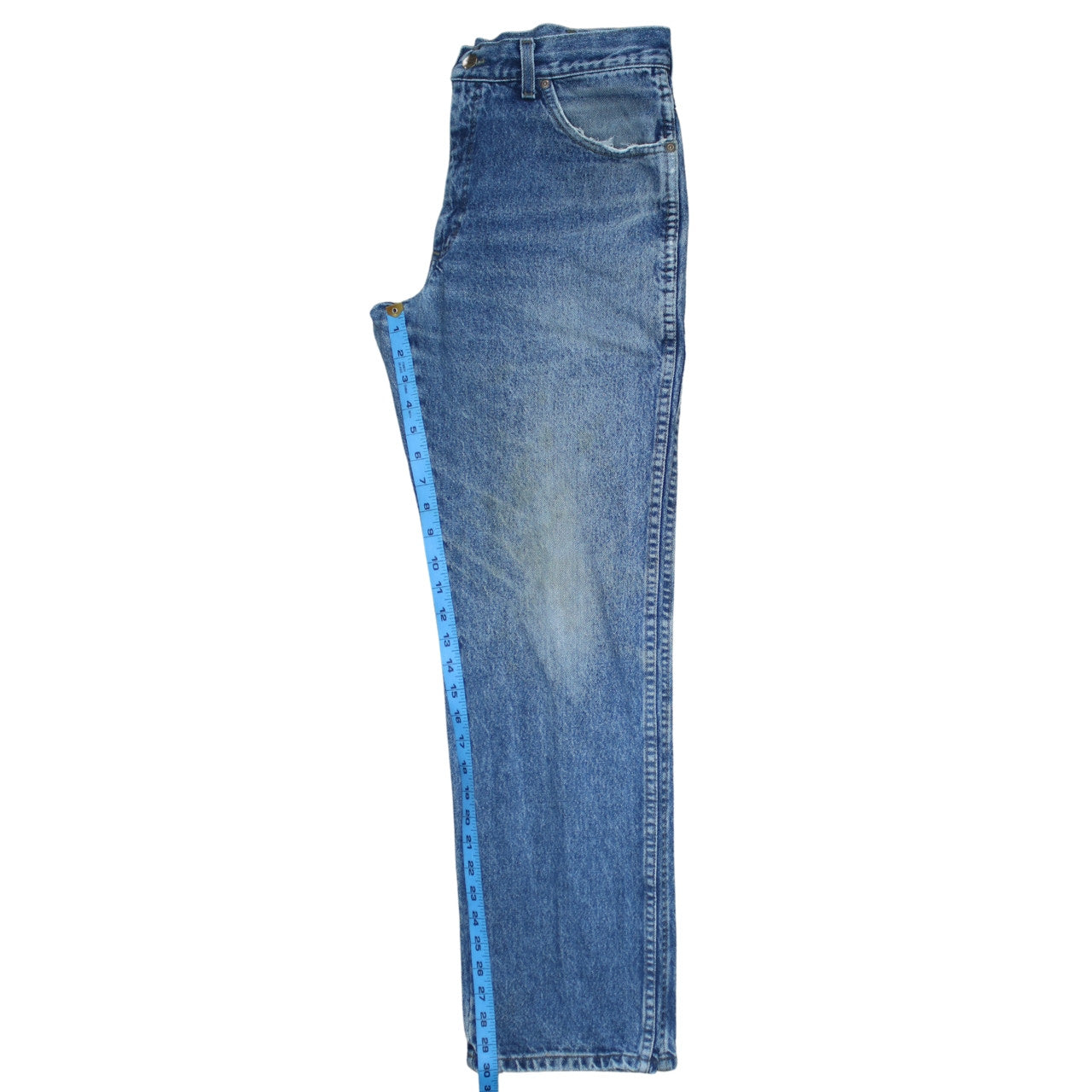Wrangler Men's Blue Straight Leg Denim Jeans 34x32 Regular Fit
