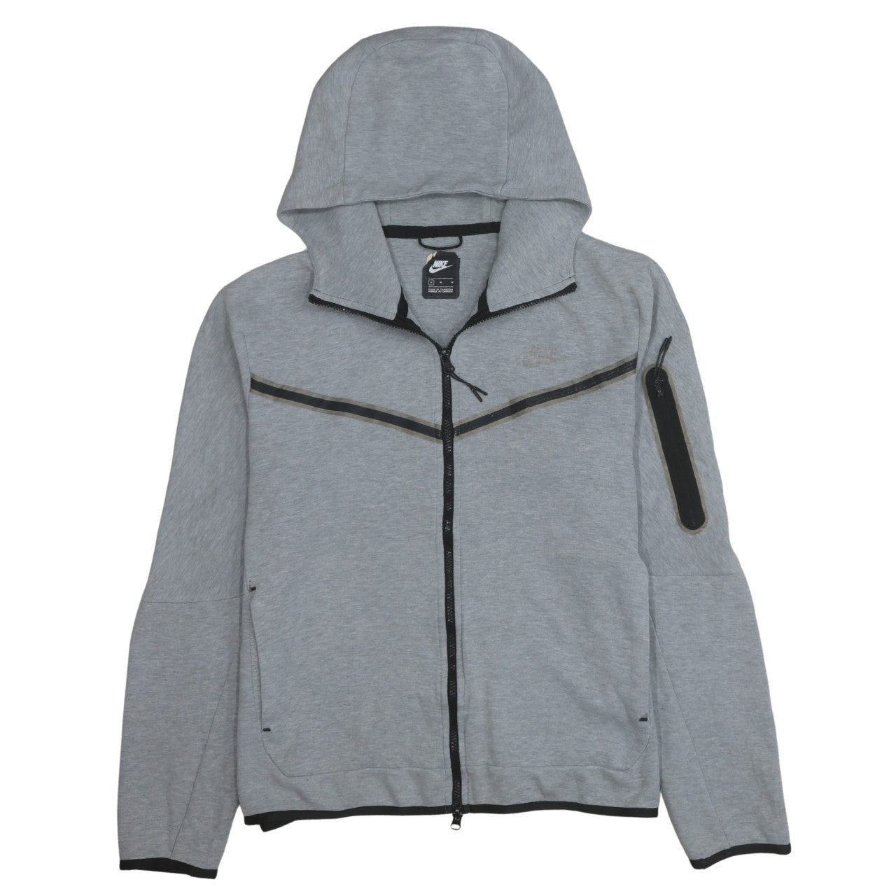 Nike Men Grey Full Zip Hoodie Size M Lightweight Sportswear