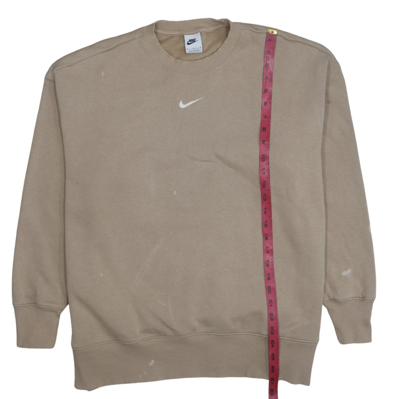 Nike Men's Beige Crew Neck Pullover Sweatshirt Size M