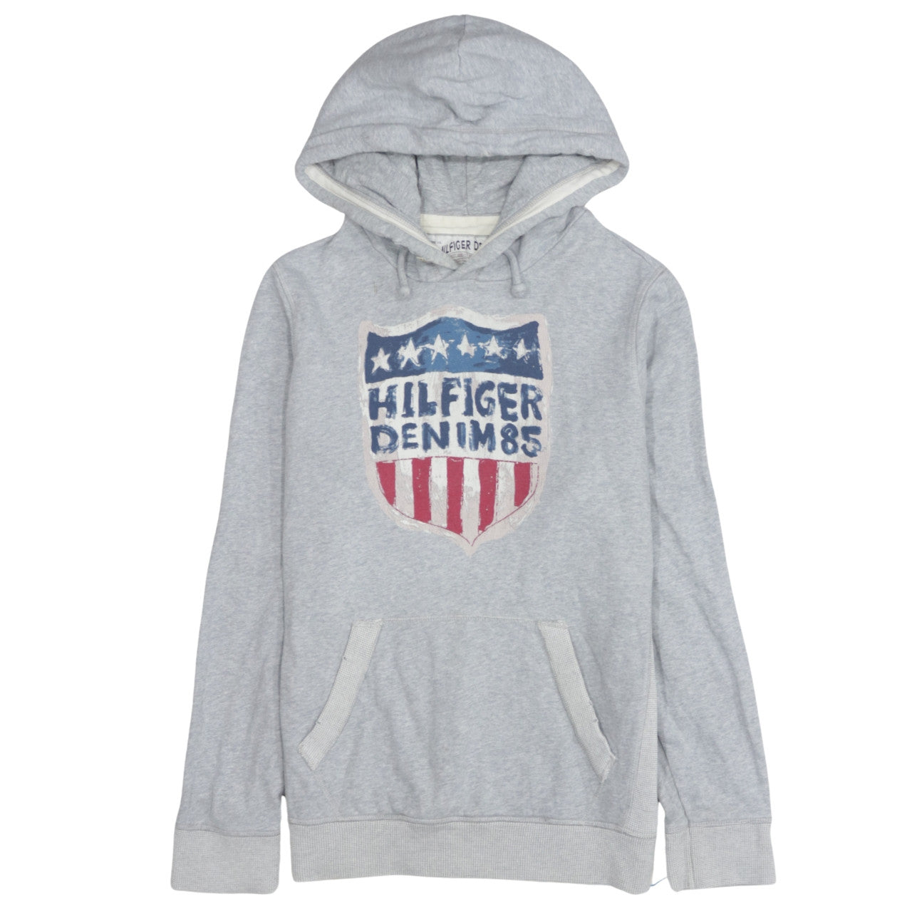 Tommy Hilfiger Denim Men's Grey Medium Pullover Hoodie with USA Graphic