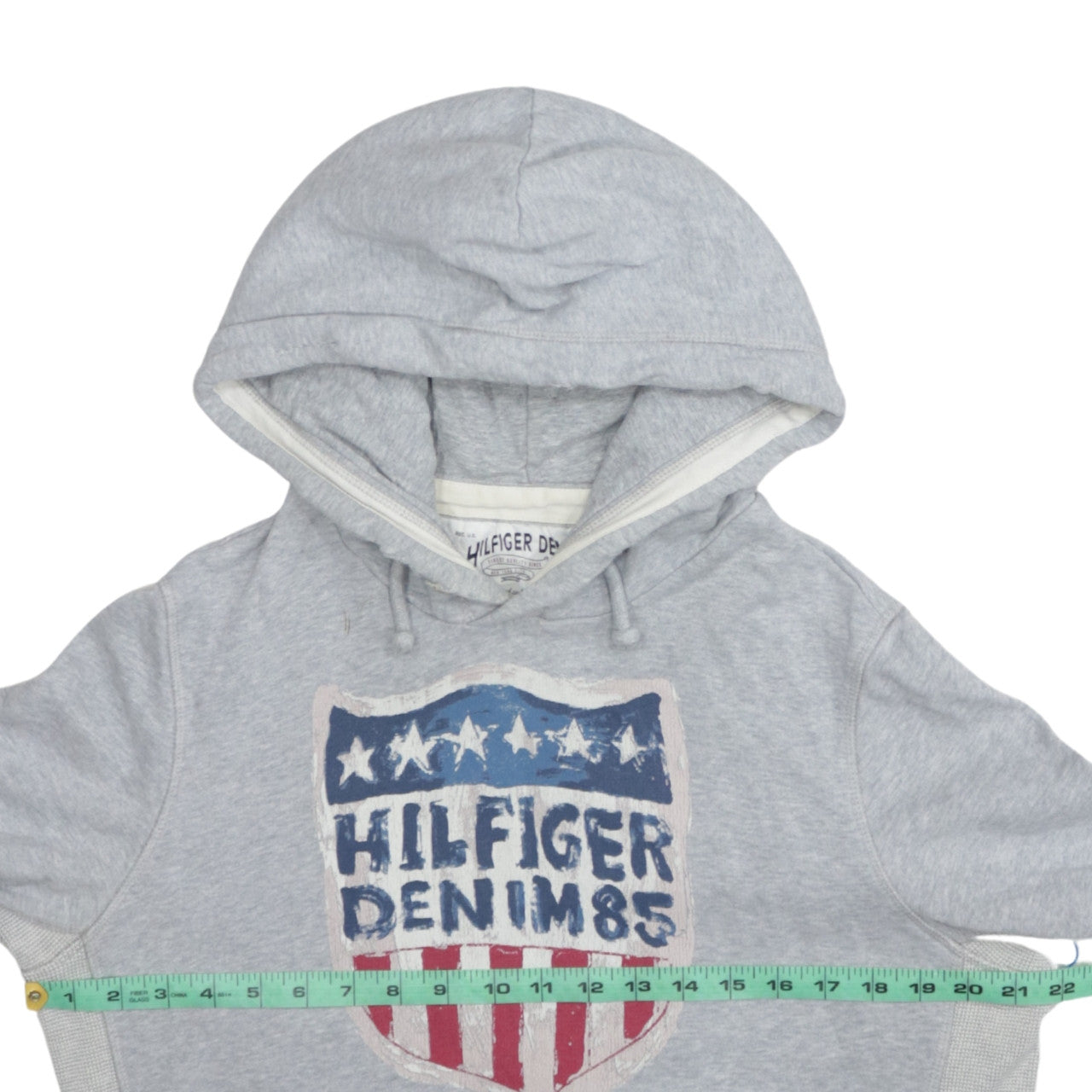 Tommy Hilfiger Denim Men's Grey Medium Pullover Hoodie with USA Graphic