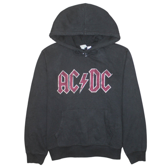 H&M L.O.G.G. Women Black AC/DC Hoodie Size S Cotton Blend Pullover