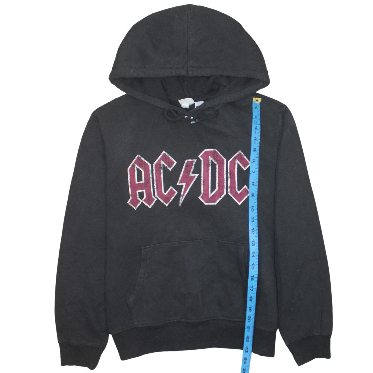 H&M L.O.G.G. Women Black AC/DC Hoodie Size S Cotton Blend Pullover