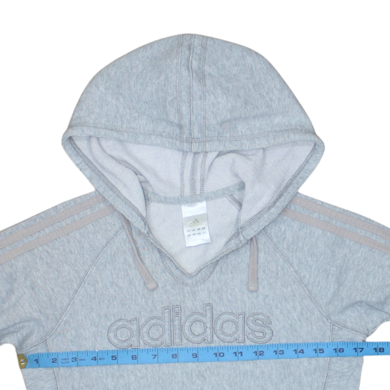Adidas Womens Grey Hoodie Size M Pullover Hooded Sweatshirt