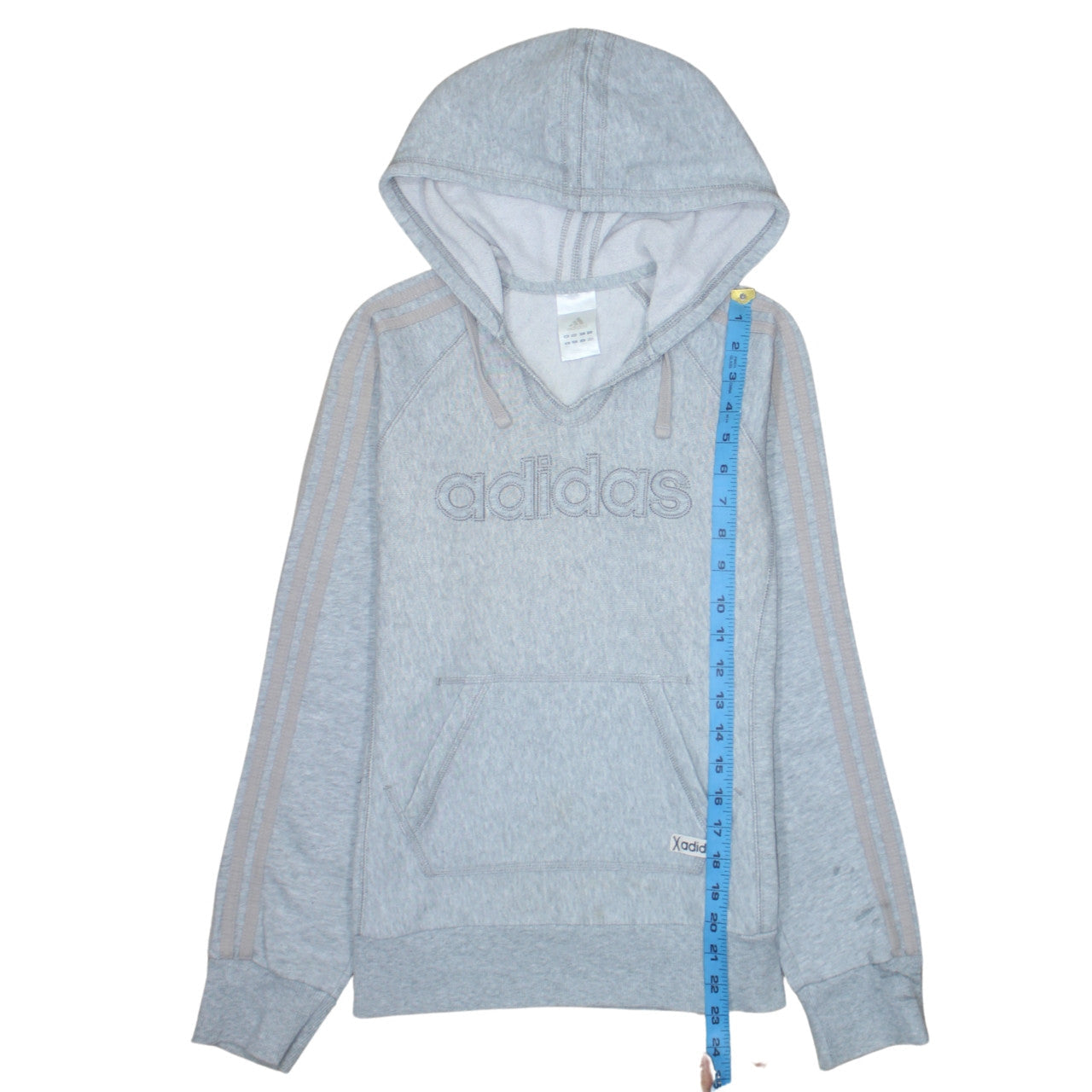 Adidas Womens Grey Hoodie Size M Pullover Hooded Sweatshirt