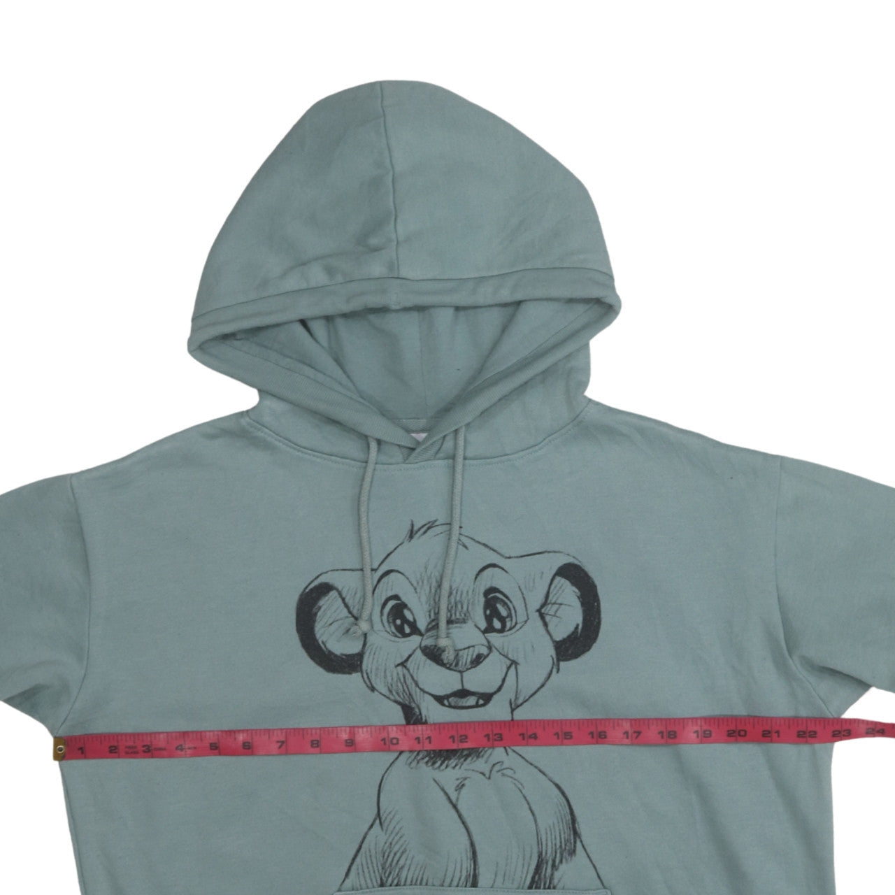 Disney Women Green Hoodie Simba Print Pullover Size 10 Cotton Blend