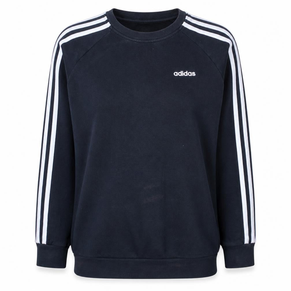 Adidas Women's Black XS Pullover Sweatshirt Crew Neck 3-Stripes Classic