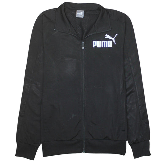 Puma Men's Black Full Zip Sweatshirt Small Collared Sports Top