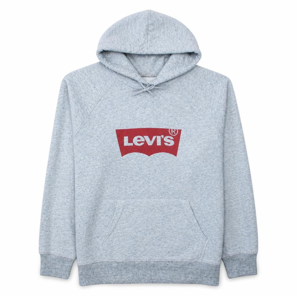 Levi's Mens Grey Hoodie L Pullover Graphic Print Cotton Blend