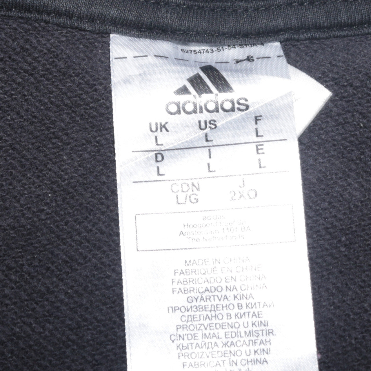 Adidas Mens Black Pullover Hoodie L Sports Logo Fleece