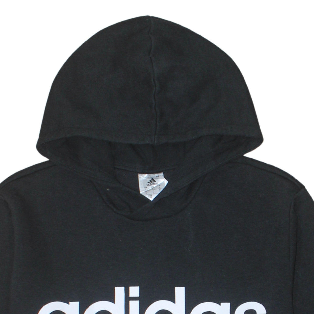 Adidas Mens Black Pullover Hoodie L Sports Logo Fleece