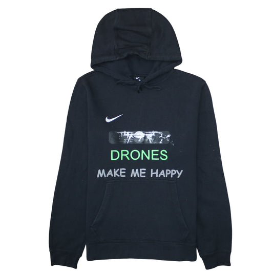 Nike Mens Black Medium Pullover Hoodie Drones Make Me Happy Graphic