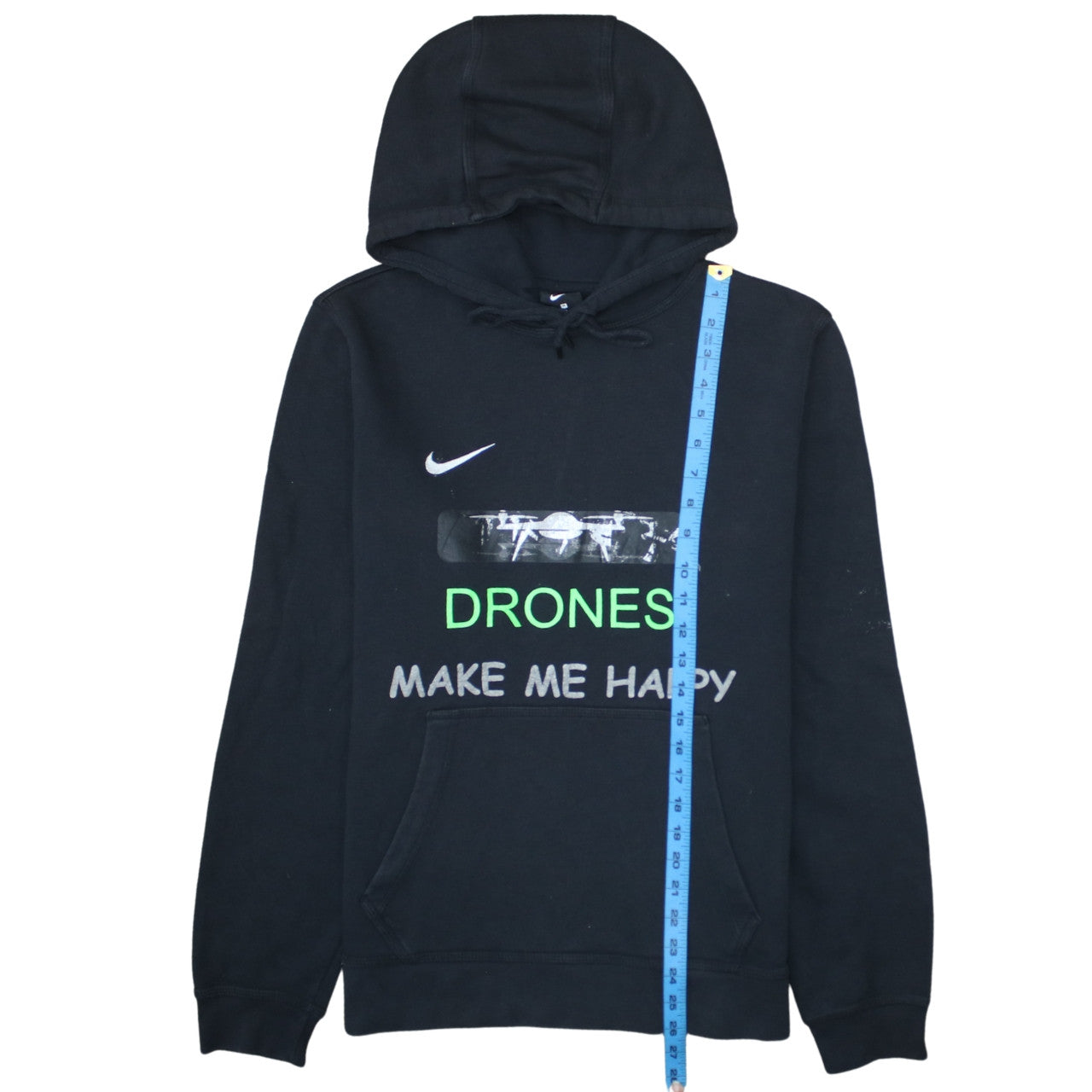 Nike Mens Black Medium Pullover Hoodie Drones Make Me Happy Graphic