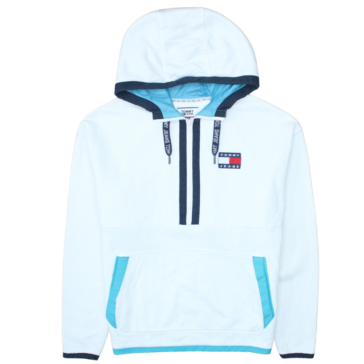 Tommy Jeans Men's White XS Pullover Hoodie Logo Fleece