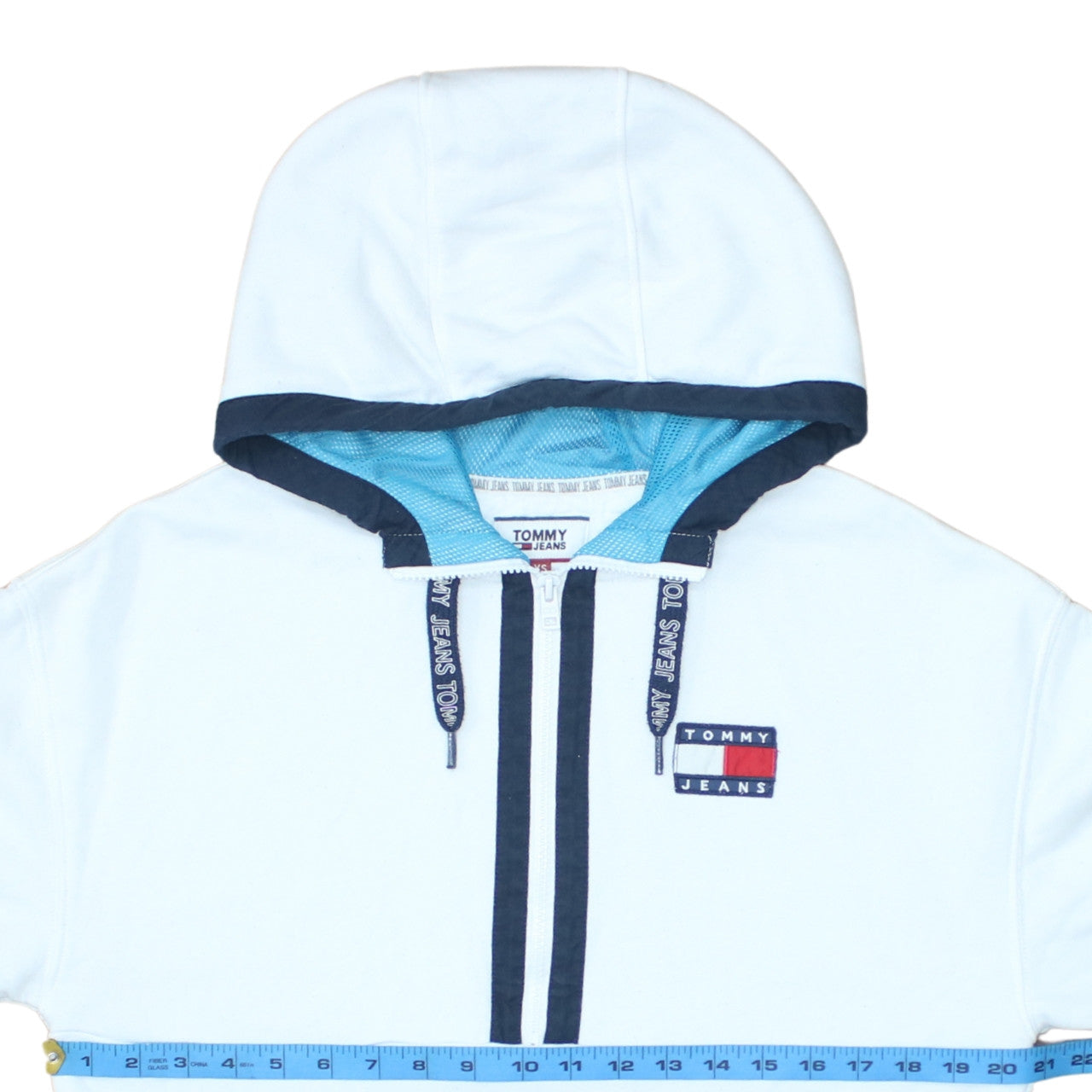 Tommy Jeans Men's White XS Pullover Hoodie Logo Fleece