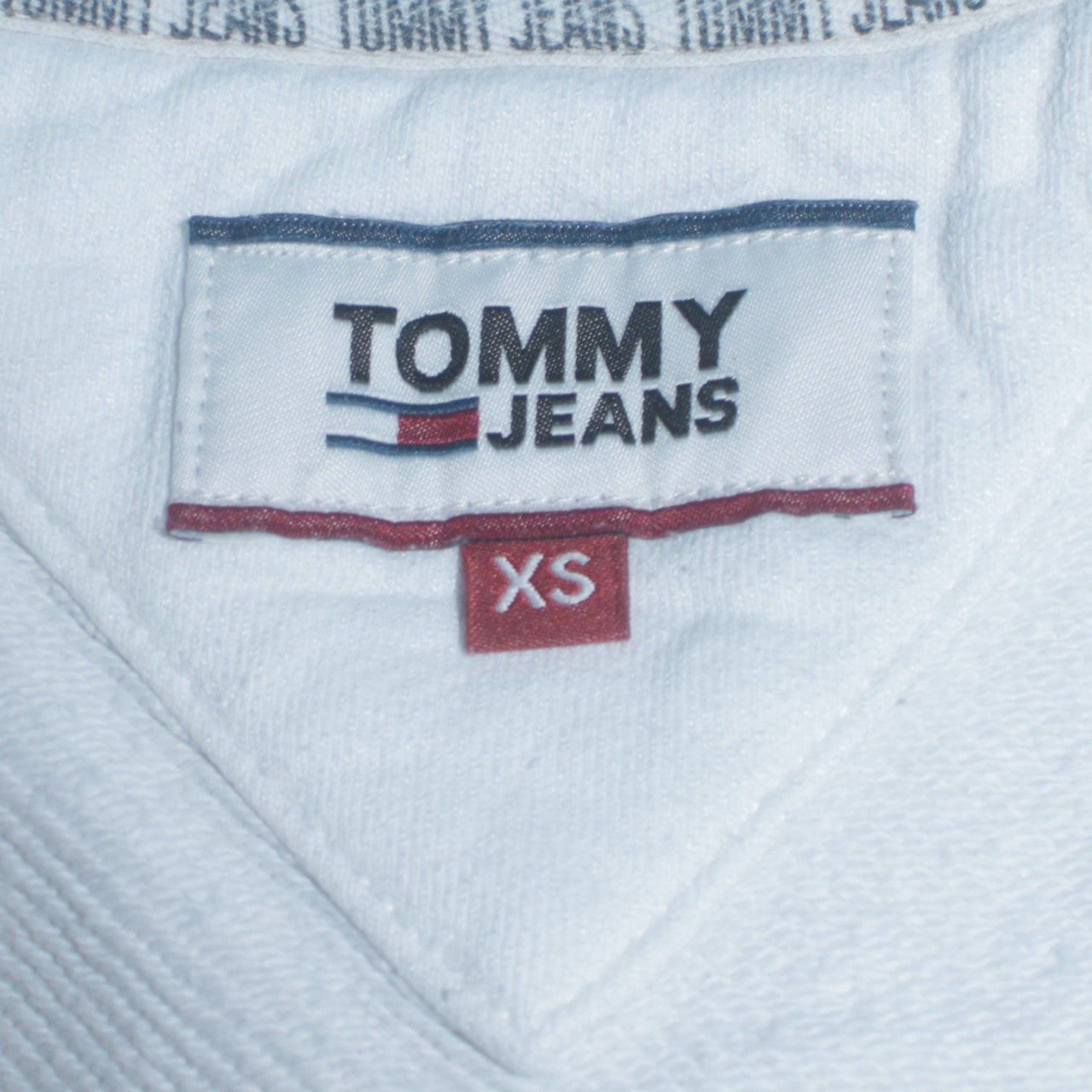 Tommy Jeans Men's White XS Pullover Hoodie Logo Fleece