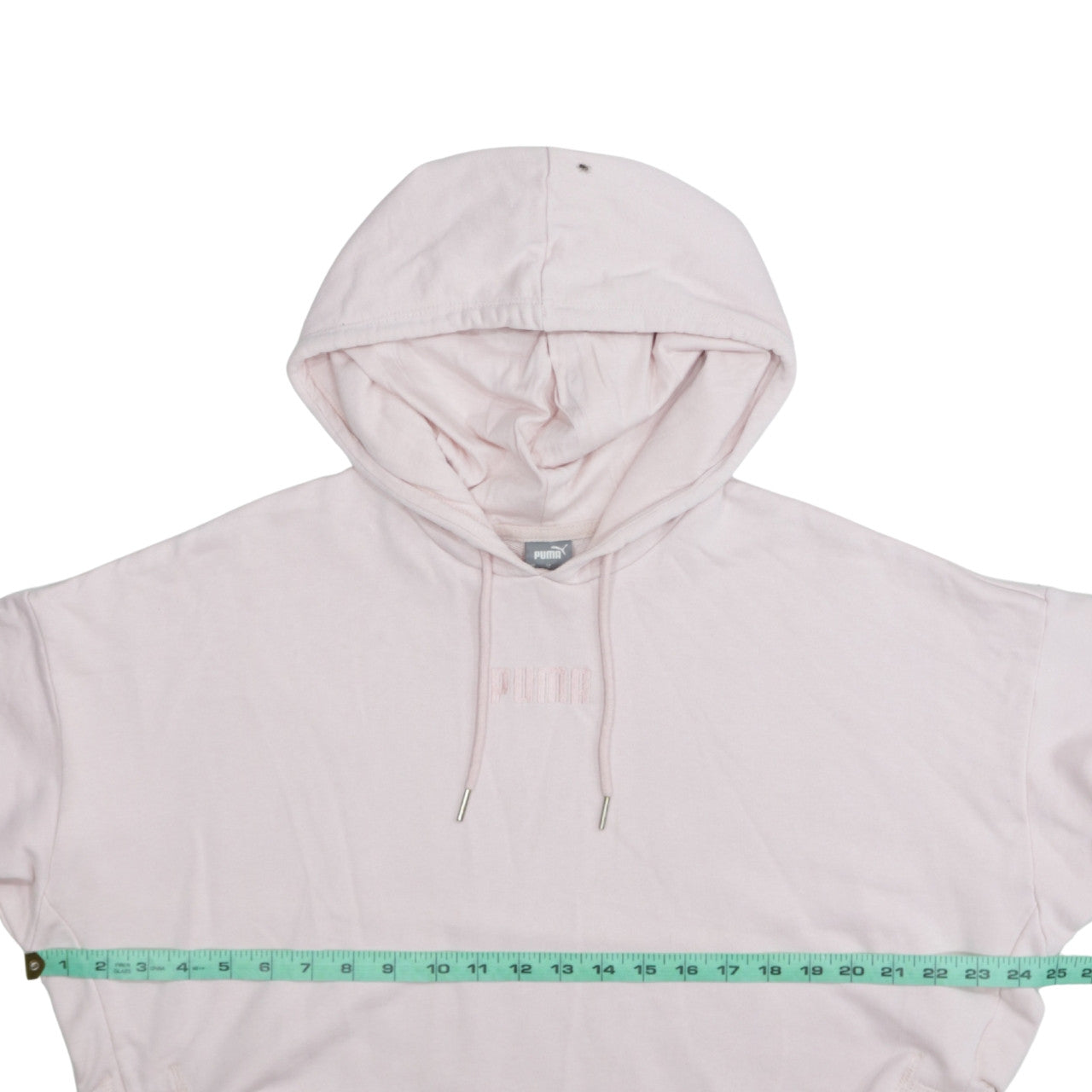 Puma Womens Pink Pullover Hoodie Medium Cotton Embroidered Logo Casual