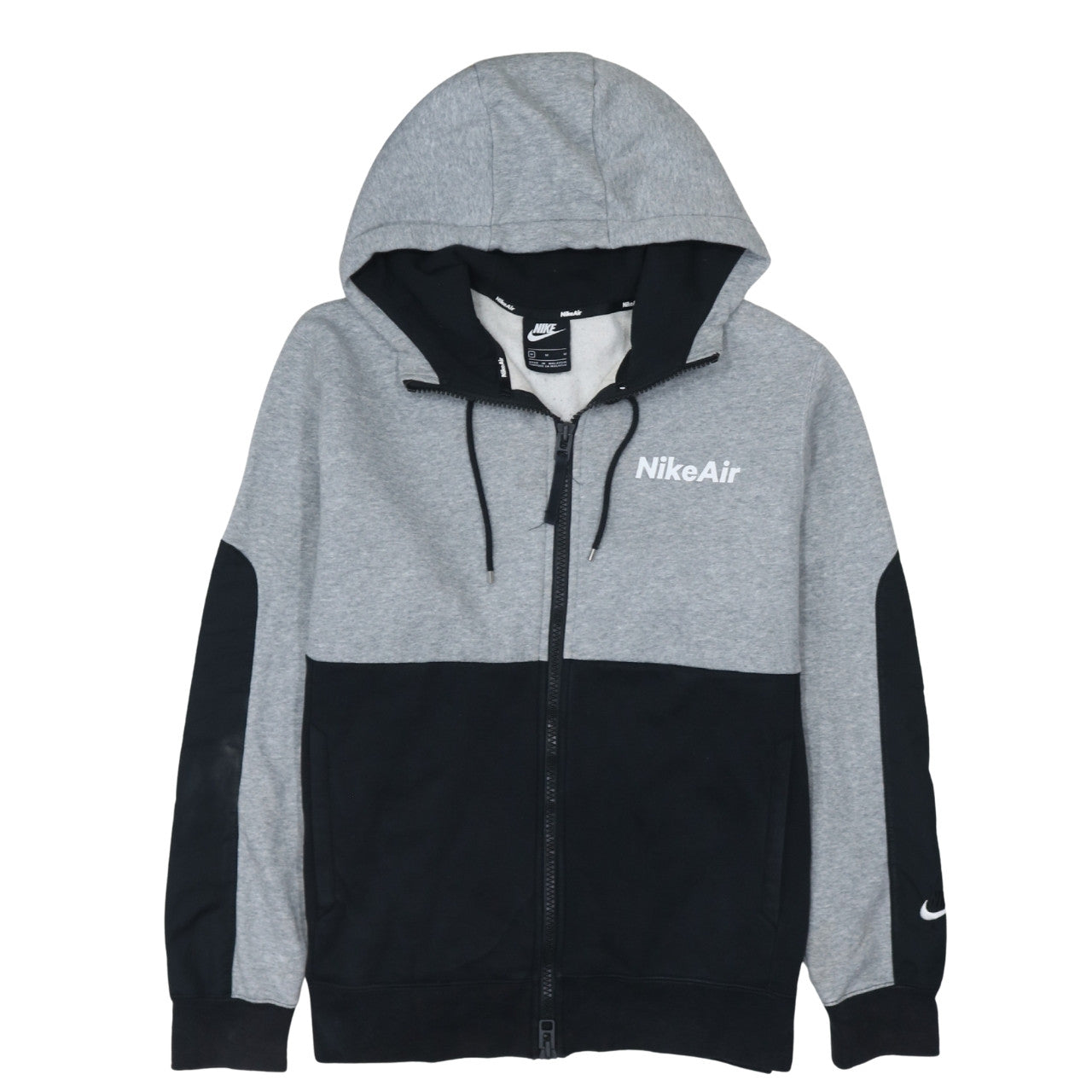 Nike Air Men's Grey & Black Full Zip Hoodie Size M Regular Fit