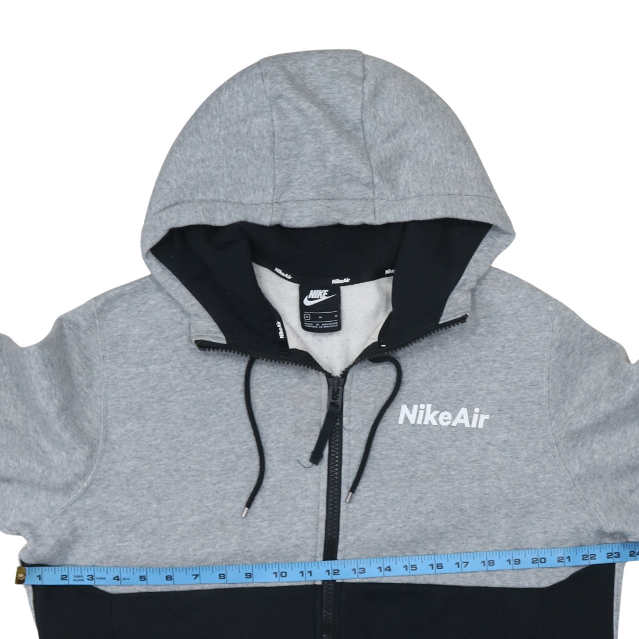 Nike Air Men's Grey & Black Full Zip Hoodie Size M Regular Fit