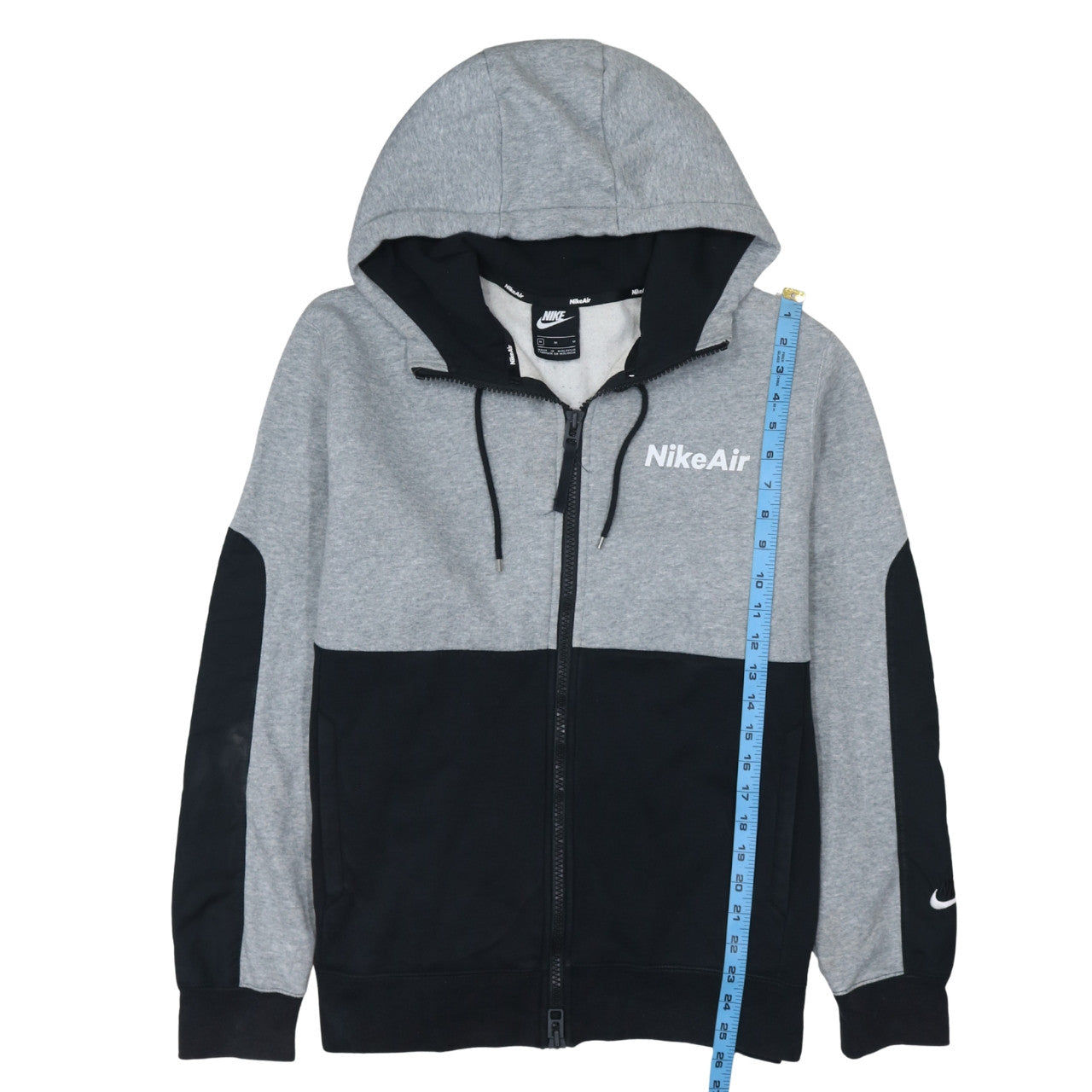 Nike Air Men's Grey & Black Full Zip Hoodie Size M Regular Fit