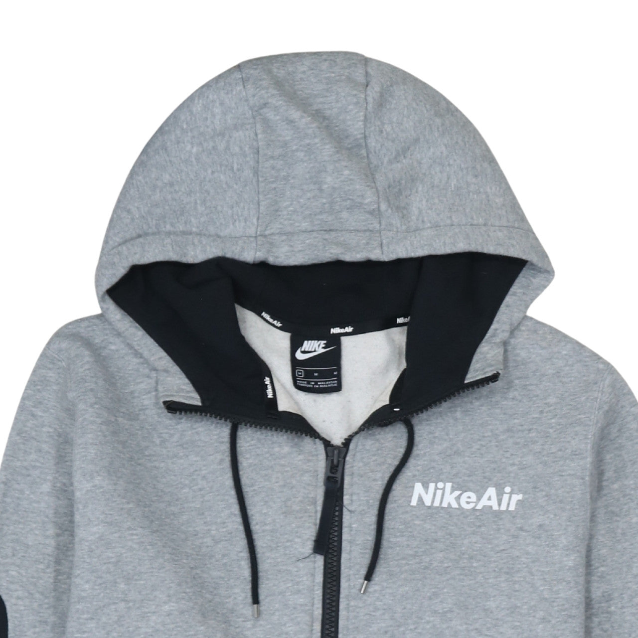 Nike Air Men's Grey & Black Full Zip Hoodie Size M Regular Fit