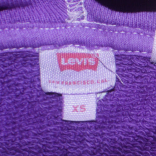 Levi's Men's Purple XS Pullover Hoodie Embroidered Logo Fleece
