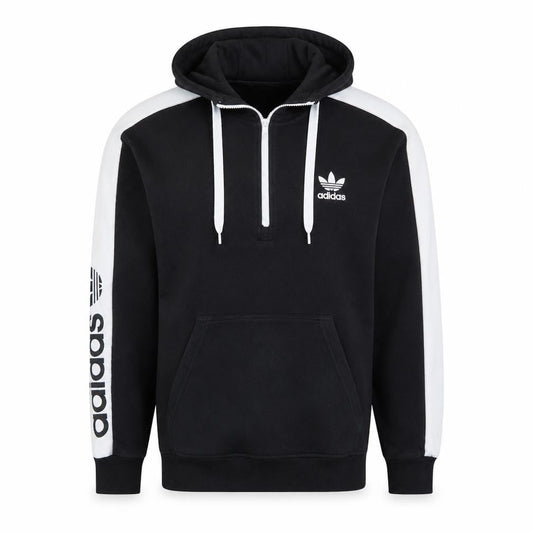 Adidas Womens Black & White Hooded Pullover Sweatshirt Size 8