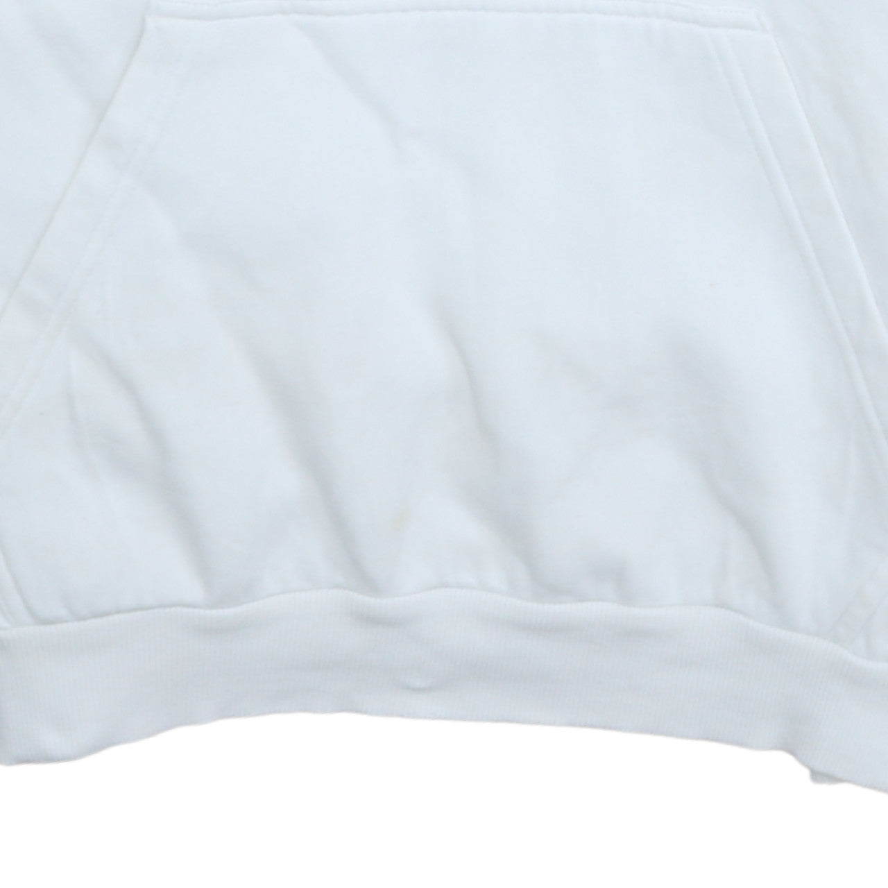 Adidas Women White Pullover Hoodie L Logo Kangaroo Pocket Soft Cotton