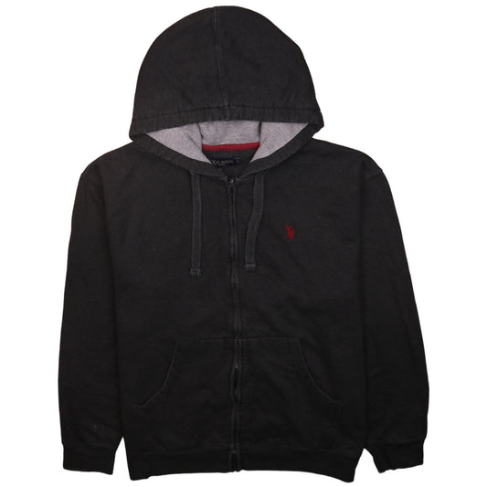 U.S. Polo Assn. Men's Black Full Zip Hoodie Size L Cotton Blend